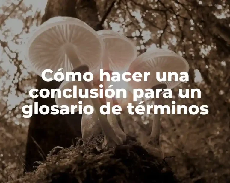Cómo hacer una conclusión para un glosario de términos