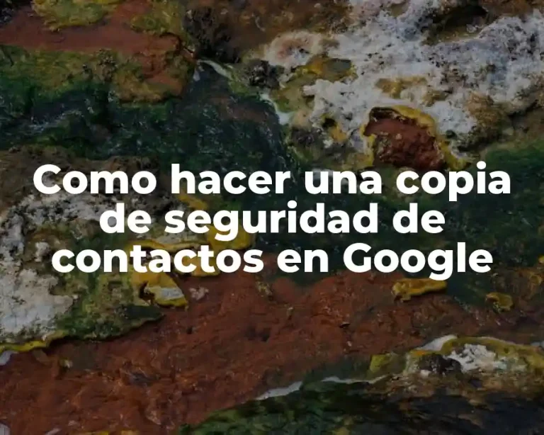 Como hacer una copia de seguridad de contactos en Google
