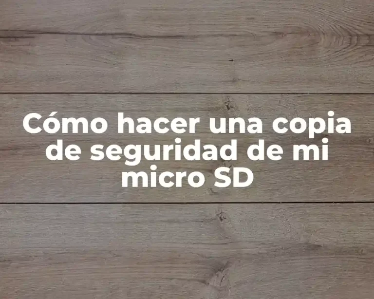 Cómo hacer una copia de seguridad de mi micro SD