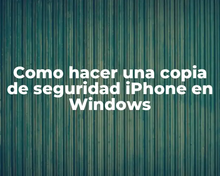 Como hacer una copia de seguridad iPhone en Windows