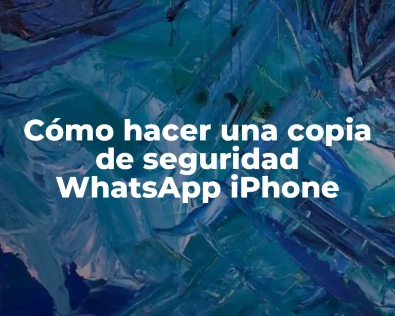 Cómo hacer una copia de seguridad WhatsApp iPhone