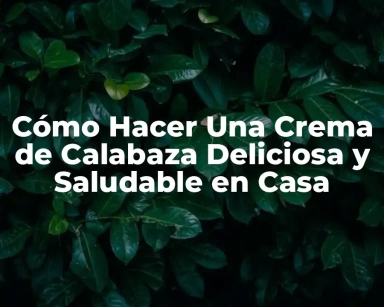 Cómo Hacer Una Crema de Calabaza Deliciosa y Saludable en Casa