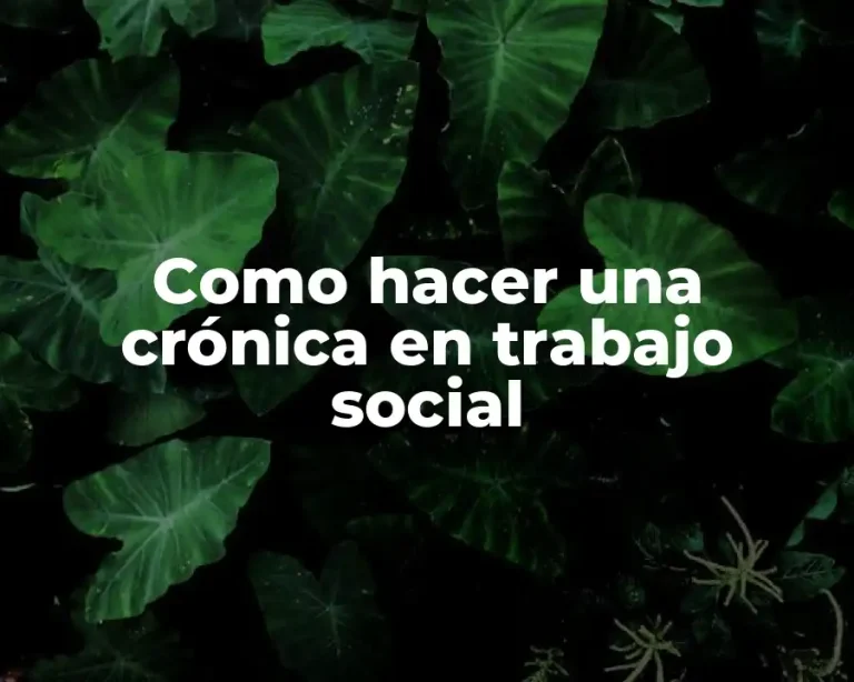 Como hacer una crónica en trabajo social