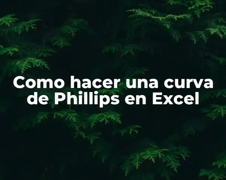 Como hacer una curva de Phillips en Excel