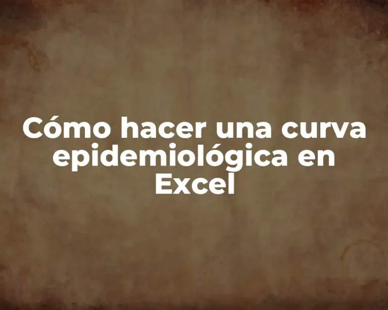 Cómo hacer una curva epidemiológica en Excel