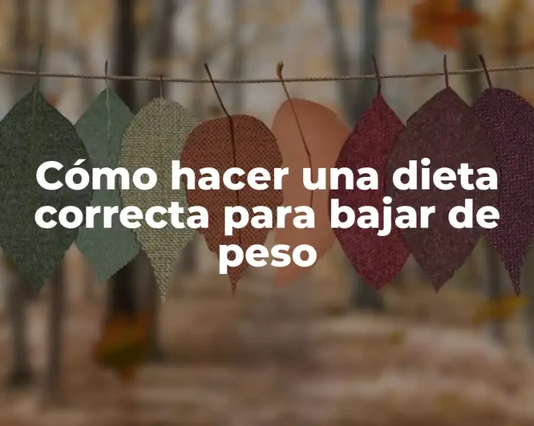 Cómo hacer una dieta correcta para bajar de peso