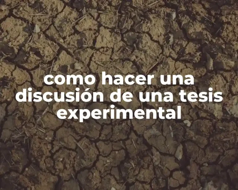 como hacer una discusión de una tesis experimental