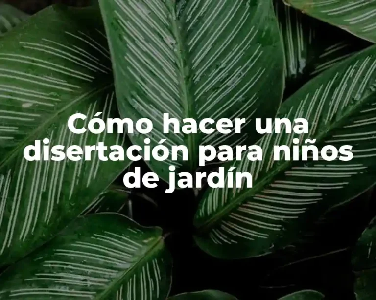 Cómo hacer una disertación para niños de jardín