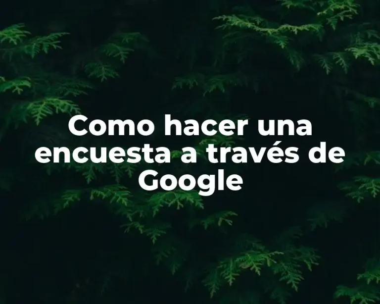 Como hacer una encuesta a través de Google