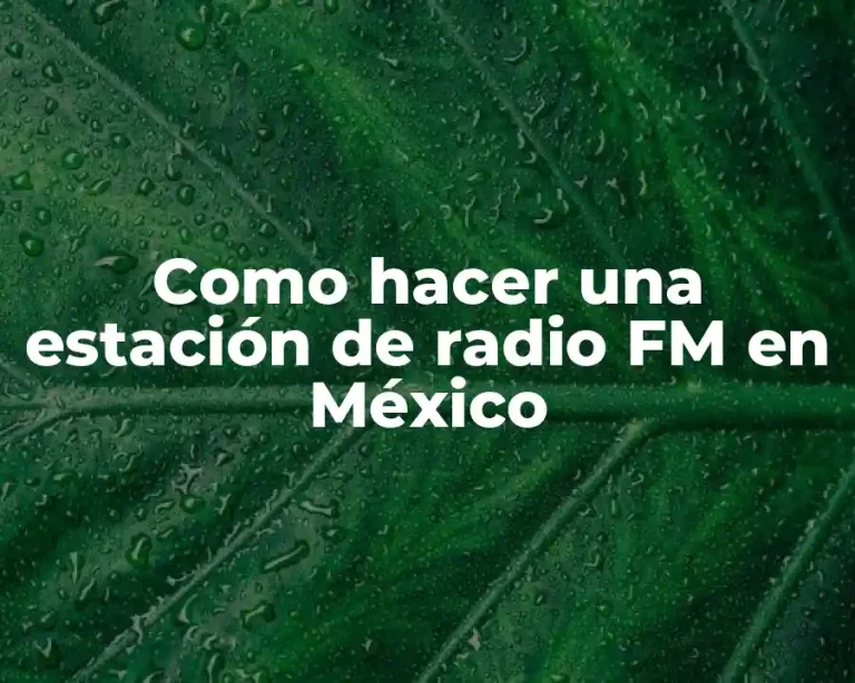 Como hacer una estación de radio FM en México