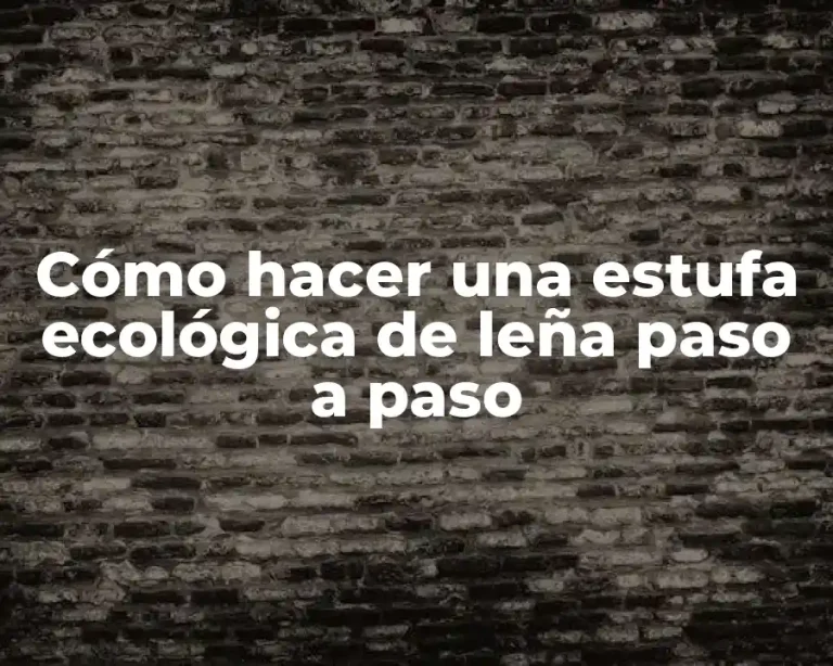Cómo hacer una estufa ecológica de leña paso a paso