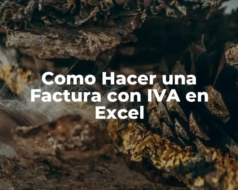 Como Hacer una Factura con IVA en Excel
