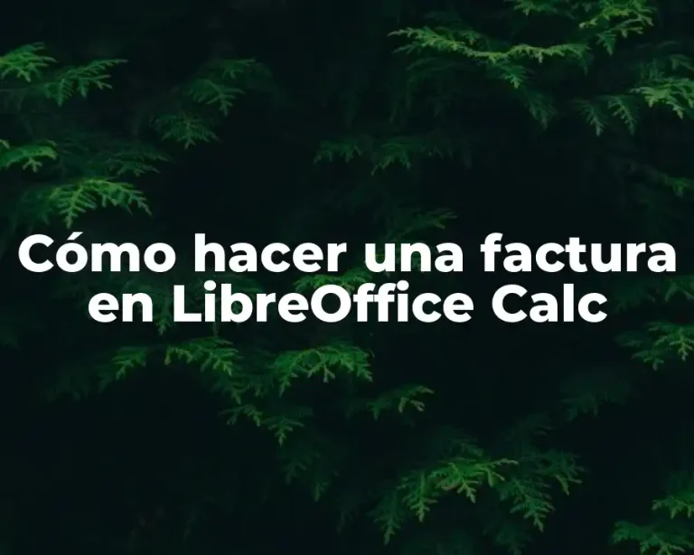 Cómo hacer una factura en LibreOffice Calc