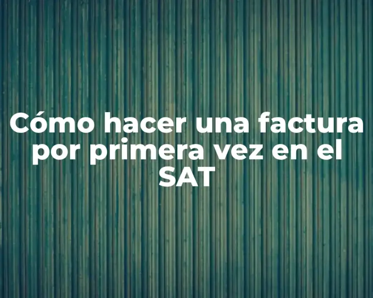 Cómo hacer una factura por primera vez en el SAT