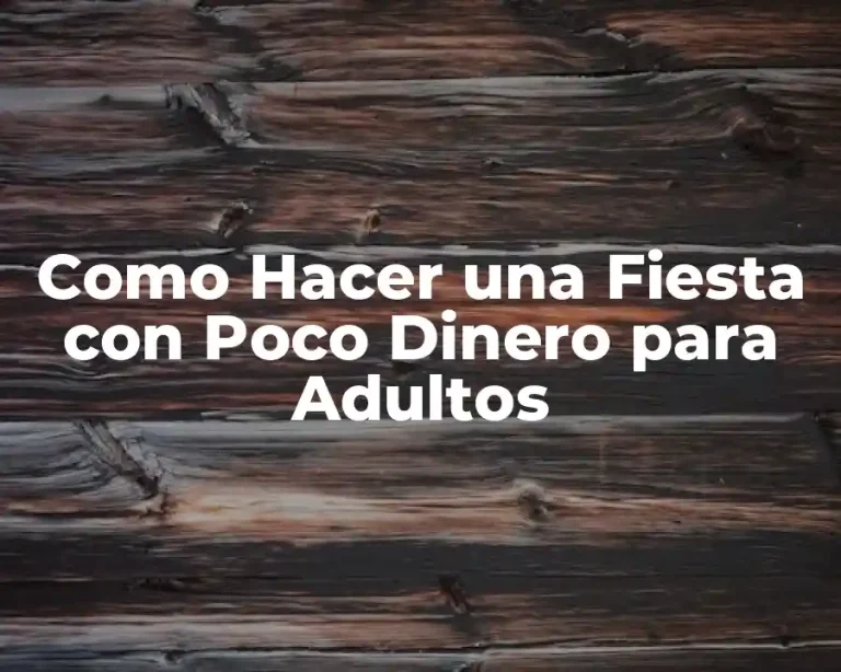 Como Hacer una Fiesta con Poco Dinero para Adultos