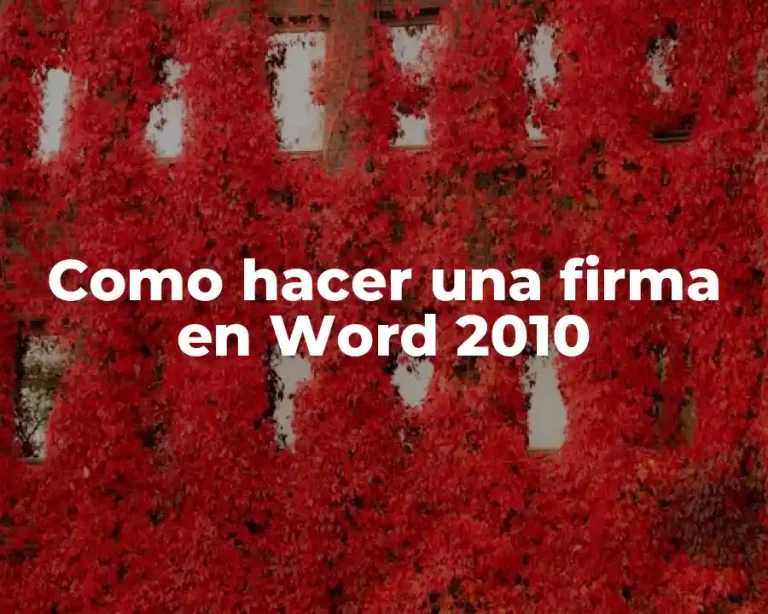 Como hacer una firma en Word 2010