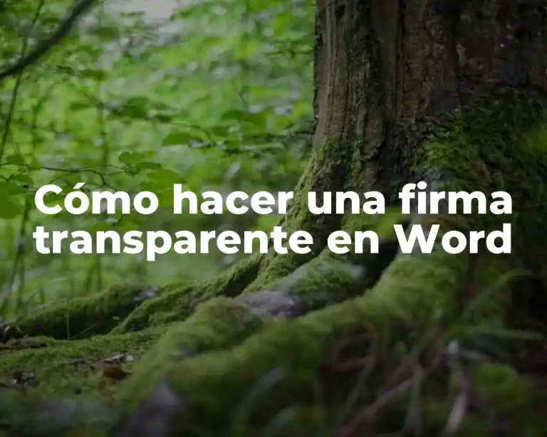 Cómo hacer una firma transparente en Word