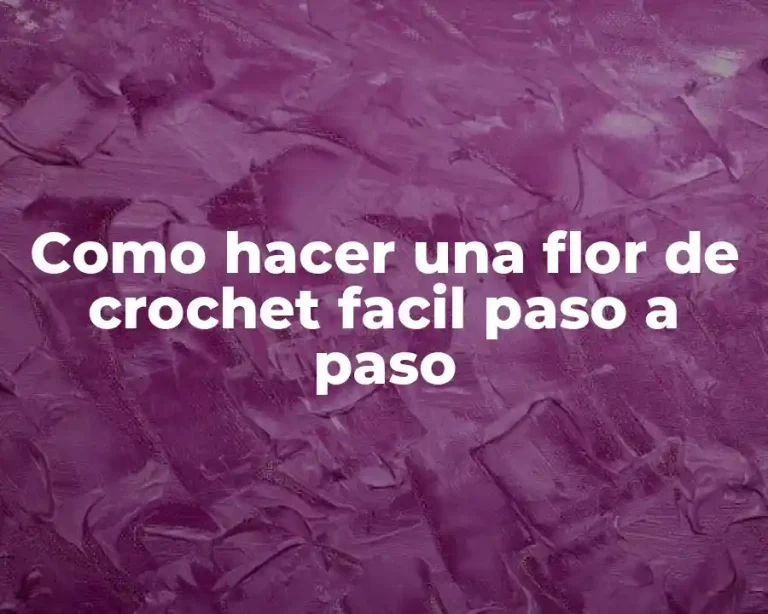 Como hacer una flor de crochet facil paso a paso