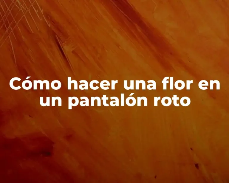 Cómo hacer una flor en un pantalón roto