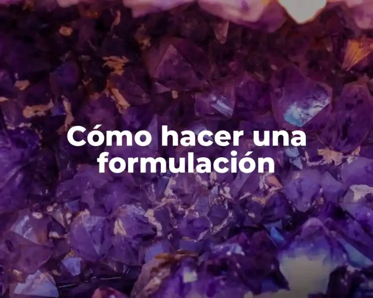 Cómo hacer una formulación
