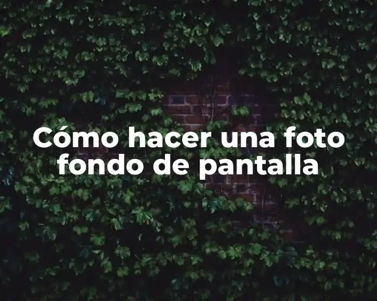 Cómo hacer una foto fondo de pantalla