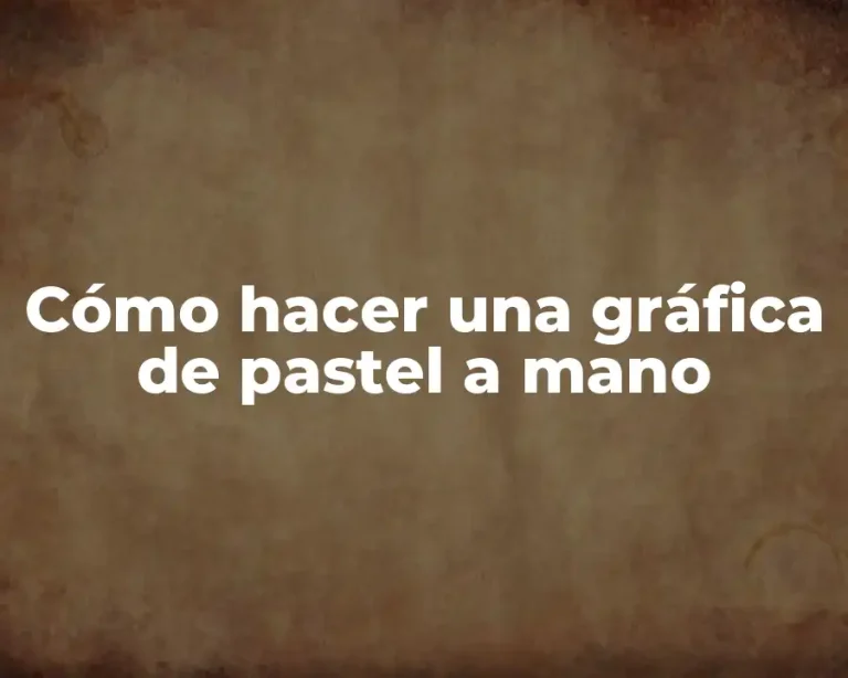 Cómo hacer una gráfica de pastel a mano