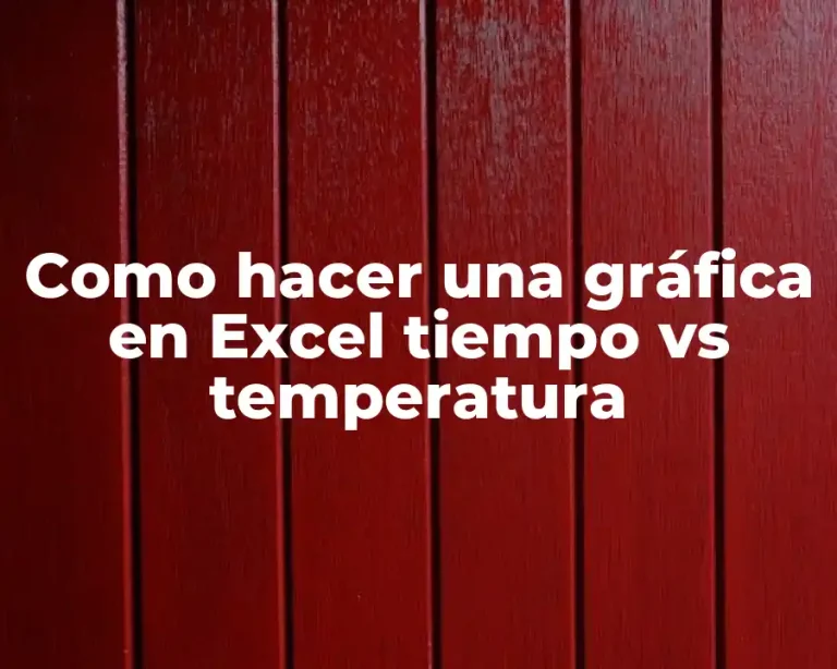 Como hacer una gráfica en Excel tiempo vs temperatura