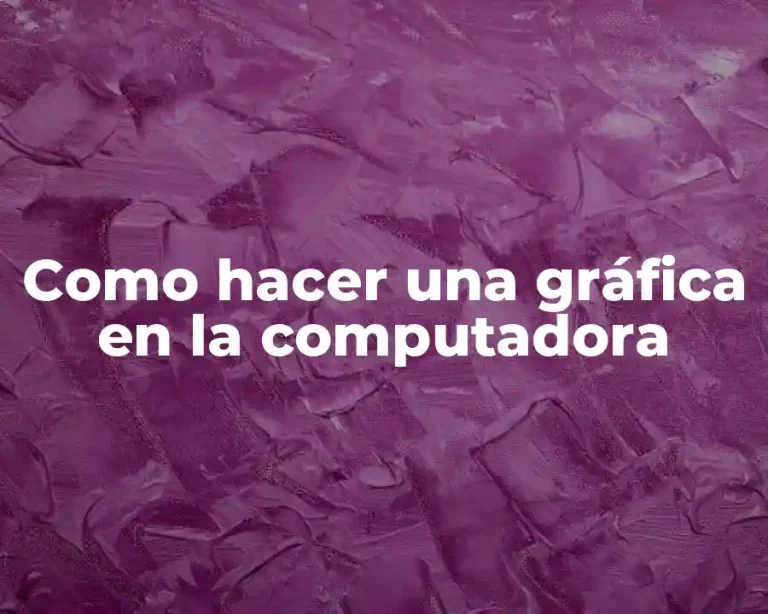 Como hacer una gráfica en la computadora