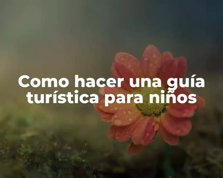 Como hacer una guía turística para niños