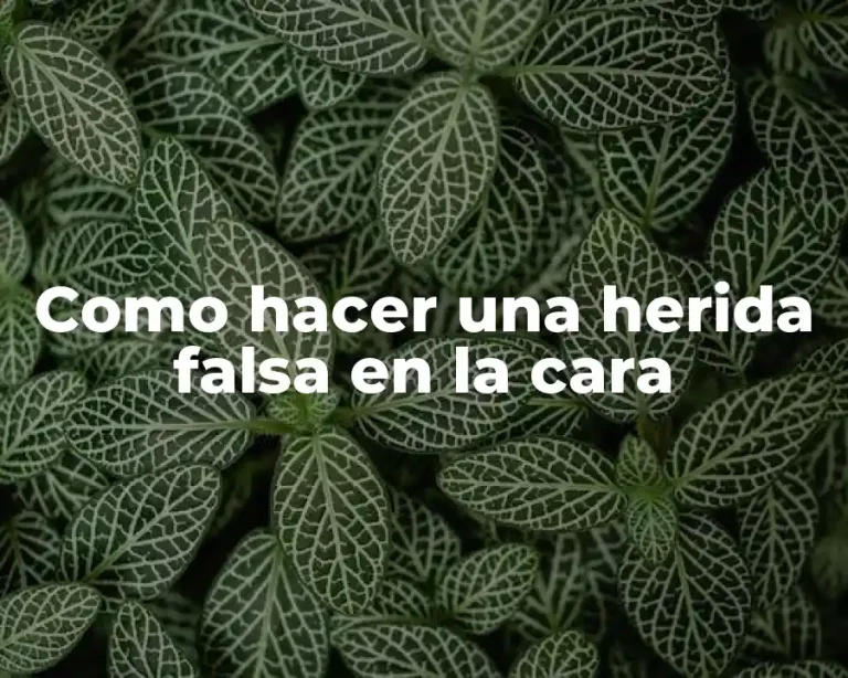 Como hacer una herida falsa en la cara