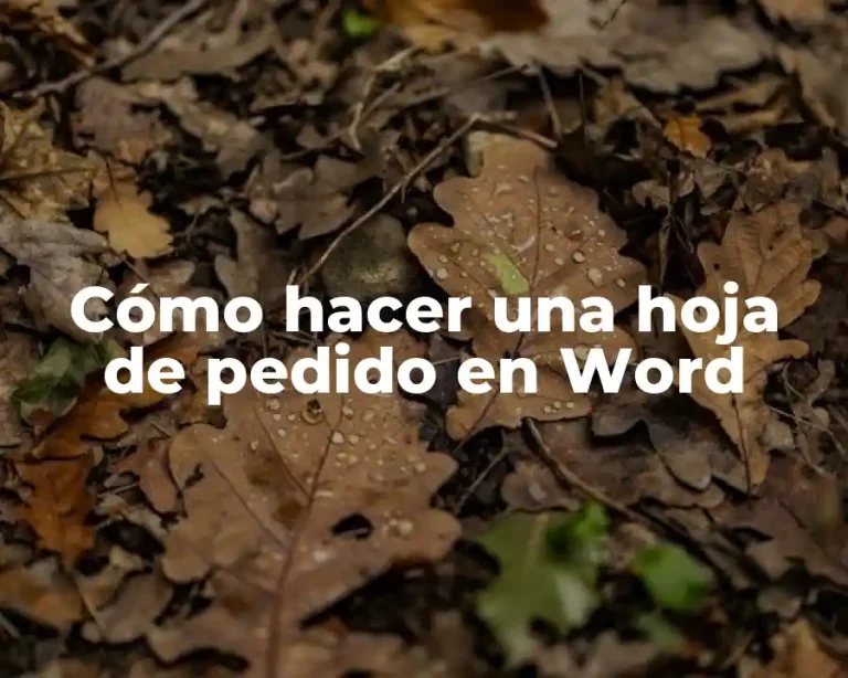 Cómo hacer una hoja de pedido en Word