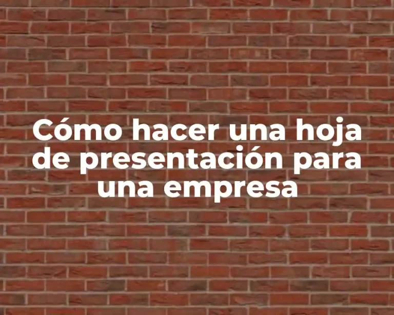 Cómo hacer una hoja de presentación para una empresa