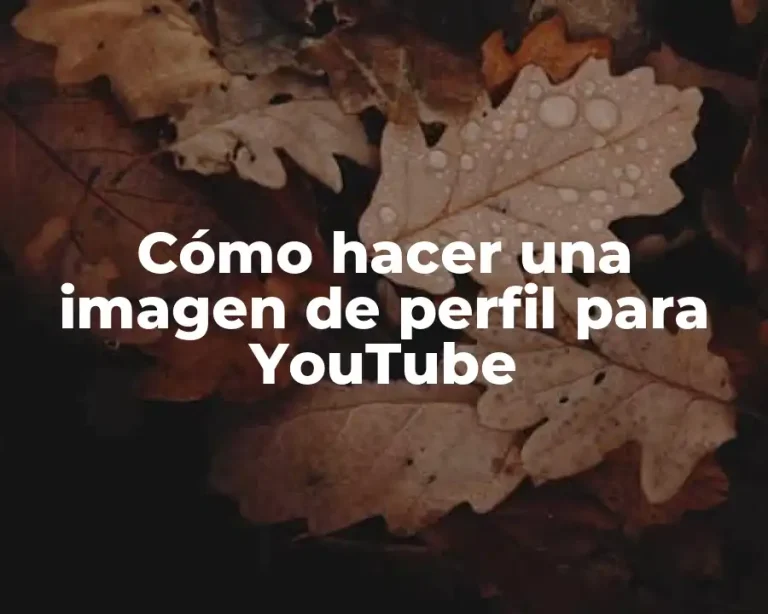 Cómo hacer una imagen de perfil para YouTube