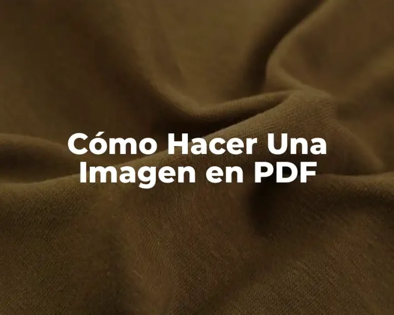 Cómo Hacer Una Imagen en PDF