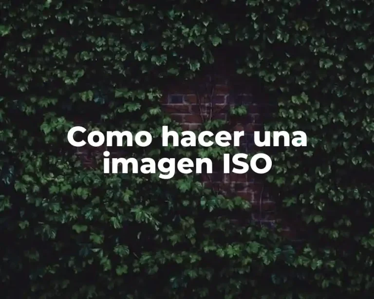 Como hacer una imagen ISO