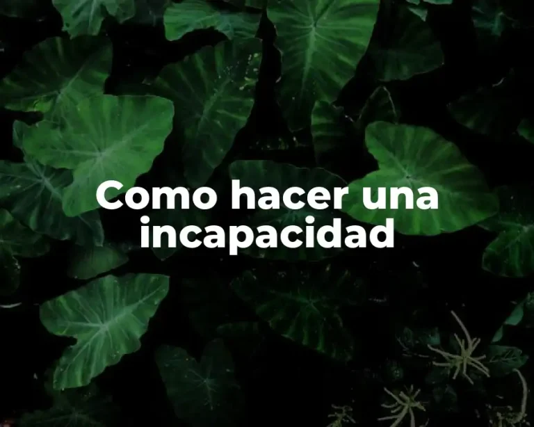Como hacer una incapacidad