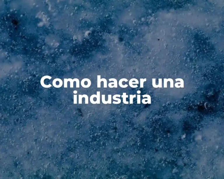 Como hacer una industria