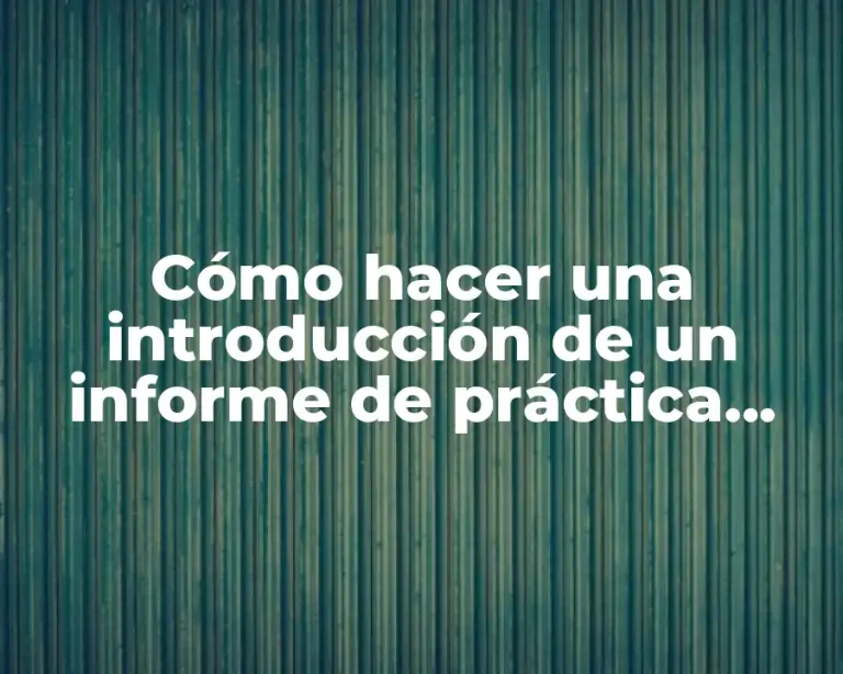 Cómo hacer una introducción de un informe de práctica profesional