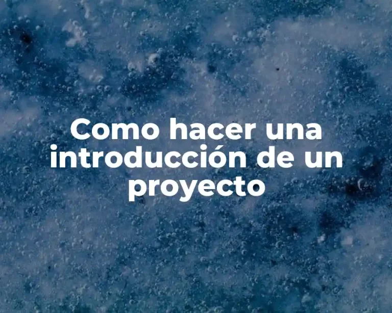 Como hacer una introducción de un proyecto