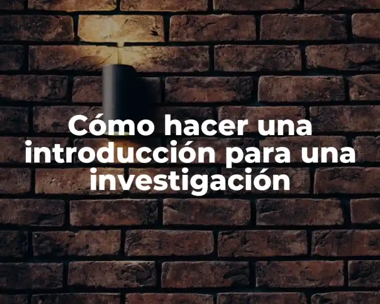Cómo hacer una introducción para una investigación
