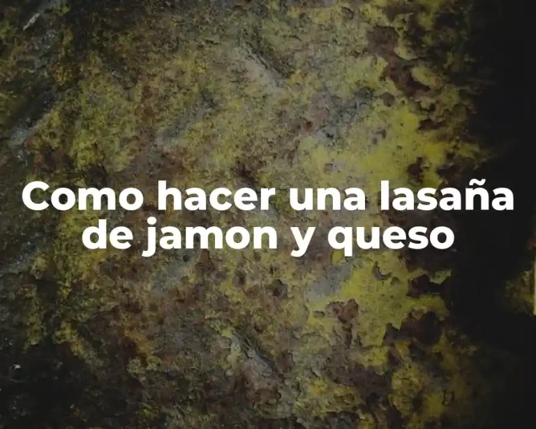 Como hacer una lasaña de jamon y queso