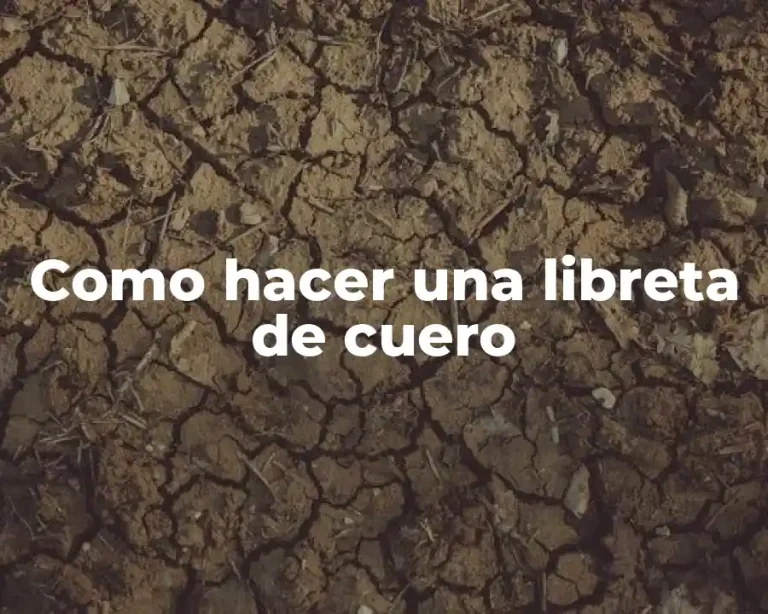 Como hacer una libreta de cuero