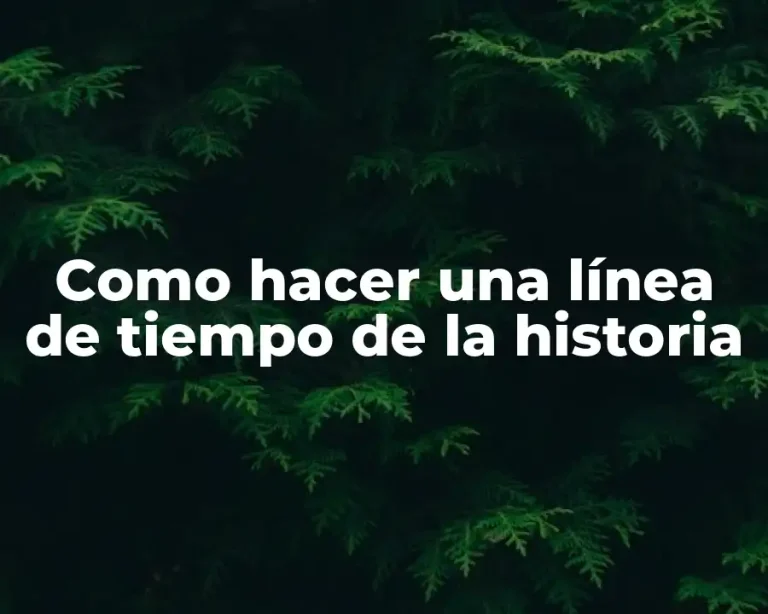 Como hacer una línea de tiempo de la historia