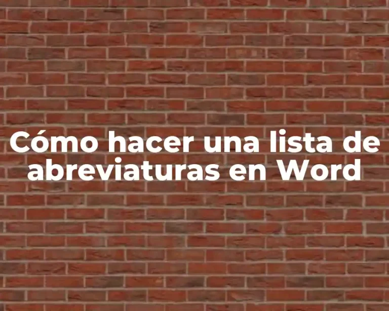 Cómo hacer una lista de abreviaturas en Word