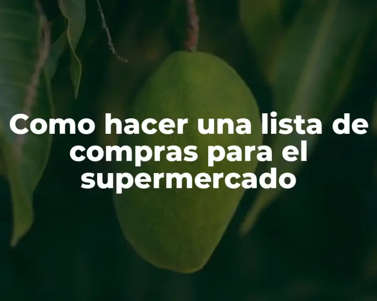 Como hacer una lista de compras para el supermercado