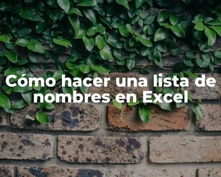 Cómo hacer una lista de nombres en Excel