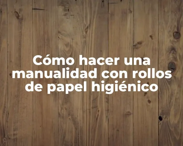 Cómo hacer una manualidad con rollos de papel higiénico