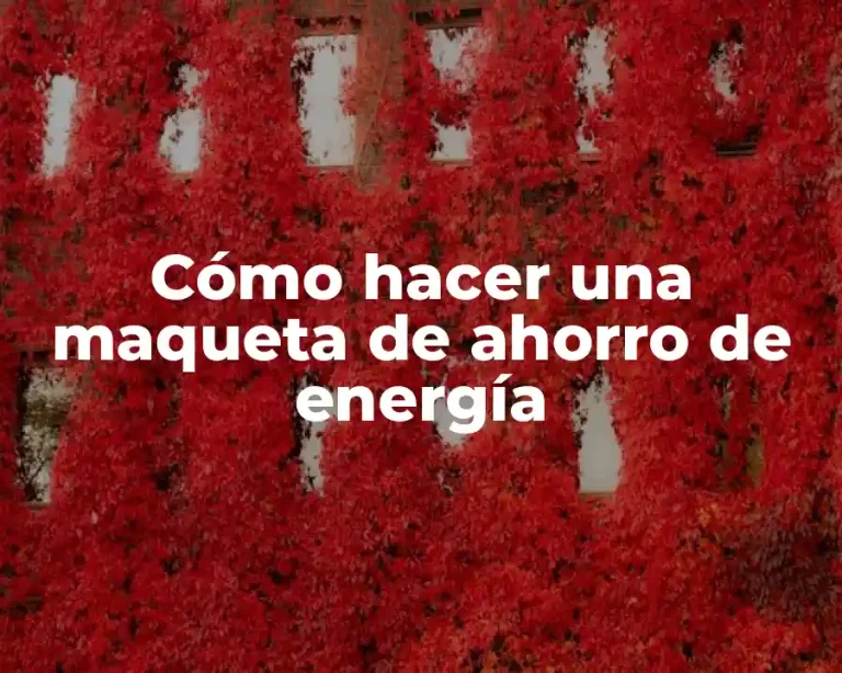 Cómo hacer una maqueta de ahorro de energía