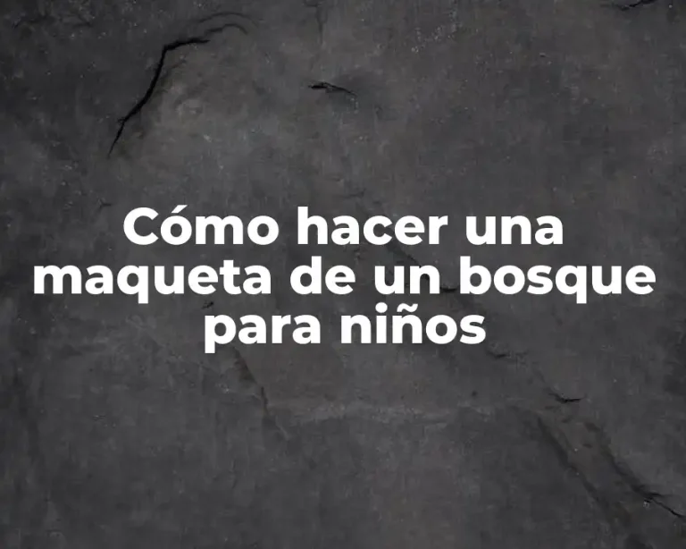 Cómo hacer una maqueta de un bosque para niños