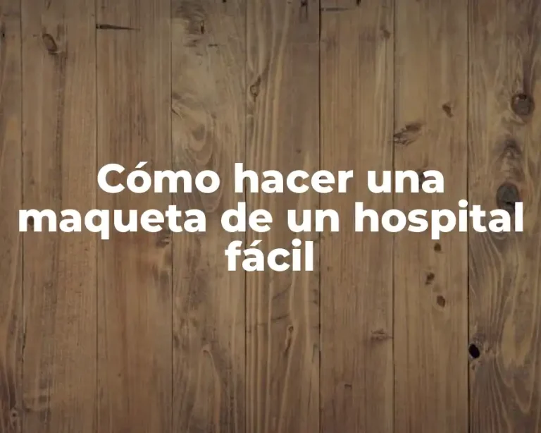 Cómo hacer una maqueta de un hospital fácil